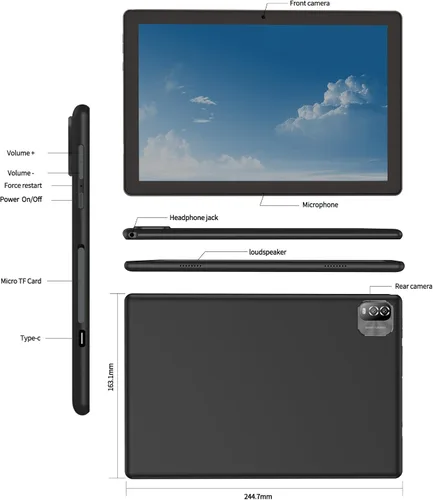 Miniatura 6 de Tablet Android OS de 10 pulgadas, 64 GB, 1 TB expandible, pantalla IPS HD de 1280 x 800, cámara dual, procesador de cuatro núcleos, 6000 mAh