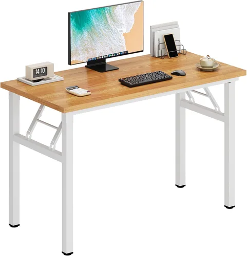 Miniatura 30 de DlandHome - Mesa plegable para computadora de 47 pulgadas, escritorio portátil, mesa de actividades, mesa de conferencias, escritorio de oficina