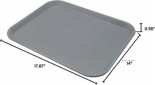 Miniatura 3 de Carlisle FoodService Products Bandeja de comida rápida para cafetería, 14" x 18" pulgadas, polipropileno duradero con superficie antideslizante