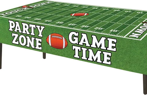 Miniatura 6 de AnapoliZ Mantel de fútbol de plástico Paquete de 3 piezas (54 pulgadas de ancho x 72 pulgadas de largo) Mantel rectangular para mesa de día