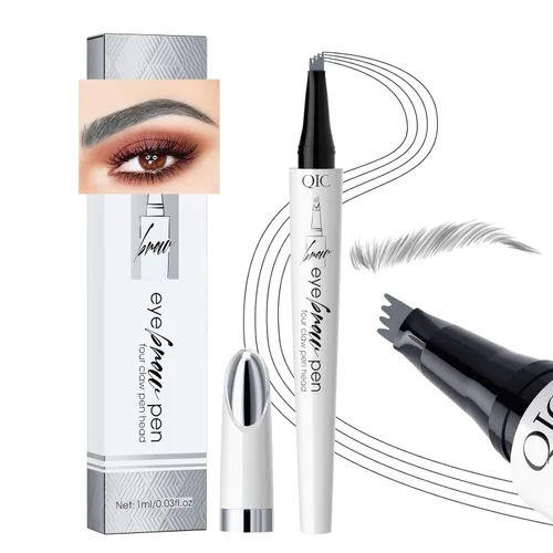 Miniatura 12 de Pluma de cejas de 4 puntas, trazos naturales para el cabello, cejas, forro, barba, línea capilar (1#café claro)