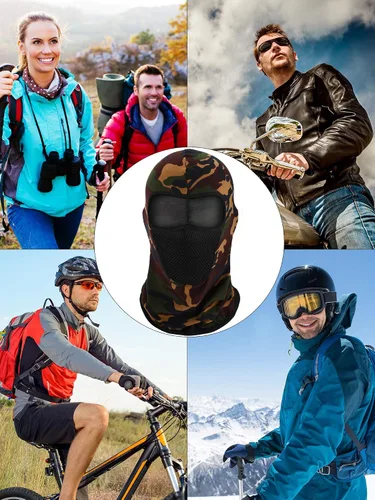 Miniatura 2 de Blulu Pasamontañas de 4 piezas, máscara de cara completa, para invierno, resistente al viento, pasamontañas, protección solar, transpirable