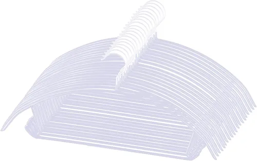 Paquete de 20 perchas doradas – Perchas delgadas antideslizantes resistentes para chaquetas y camisetas – Ahorro de espacio (blanco)