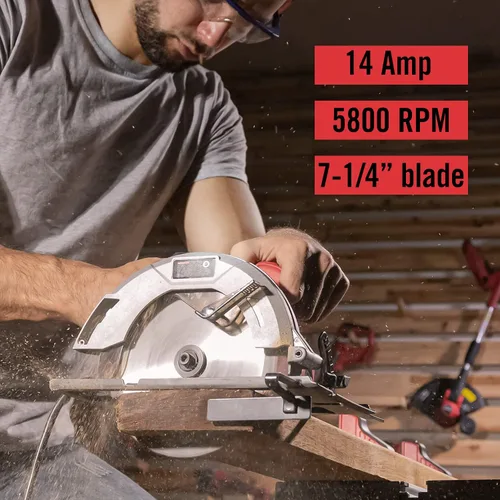 Miniatura 3 de PowerSmart PS4015 - Sierra circular eléctrica de 14 amperios, 5800 RPM, con hoja de 7-1/4 pulgadas