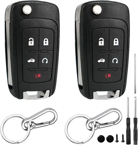 Paquete de 2 fundas para llavero de 5 botones para Chevy Cruze Equinox Impala Camaro Malibu Sonic GMC Terrain Buick LaCrosse Regal Verano Encore