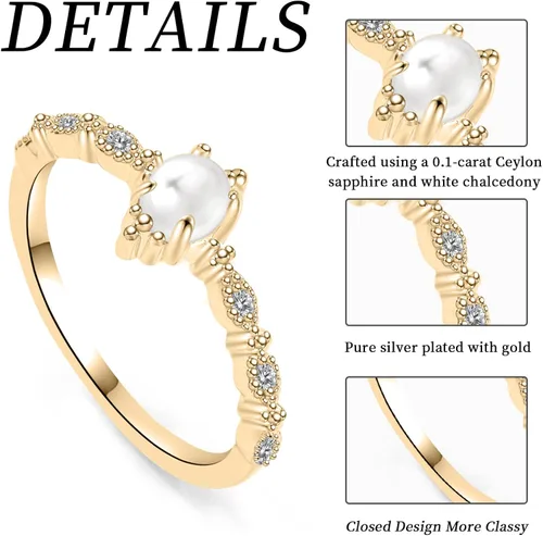 Miniatura 3 de Obiyos Anillo de compromiso de oro de 14 quilates con diamantes creados en laboratorio, anillo de compromiso de eternidad, anillo de compromiso