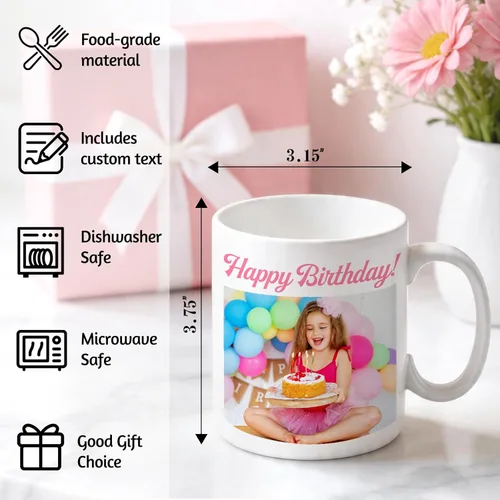 Miniatura 6 de Personalized Mug with Photo Text Picture Logo, Custom 11/15 Oz Coffee Travel Mug, Personalized Father’s Day Birthday Employee Appreciation Gifts for