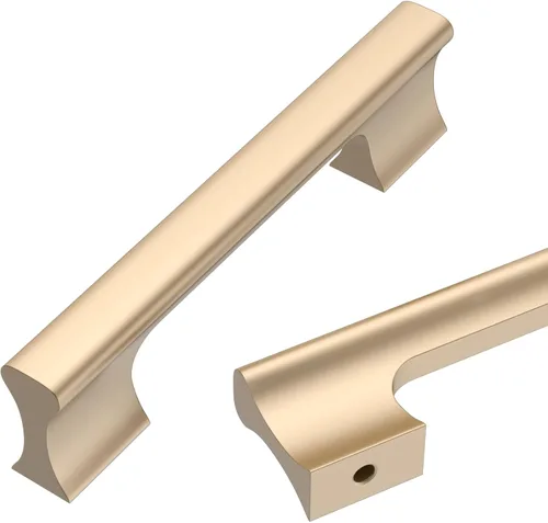 Miniatura 29 de Asidrama - Paquete de 10 manijas de gabinete de cocina color oro cepillado de 3 pulgadas (76mm), accesorios dorados para gabinetes de cocina