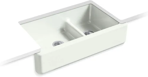Miniatura 18 de KOHLER Whitehaven® K-6427-42 - Fregadero de cocina empotrado de 35-3/4 pulgadas, autorecortable, Smart Divide, Grande/Mediano con Delantal alto
