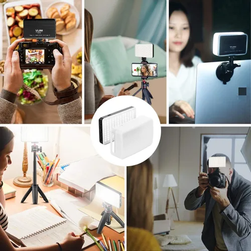 Miniatura 6 de VIJIM VL120 - Luz de video para cámara, mini luz de cámara LED bicolor, iluminación de fotografía portátil con 6 filtros de color, 3100 mAh