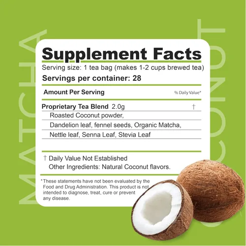 Miniatura 2 de Dr. Zisman ZT Slimming - Mezcla de desintoxicación Matcha-Coco, té para controlar el peso con efectos antioxidantes, mejora el estado de ánimo
