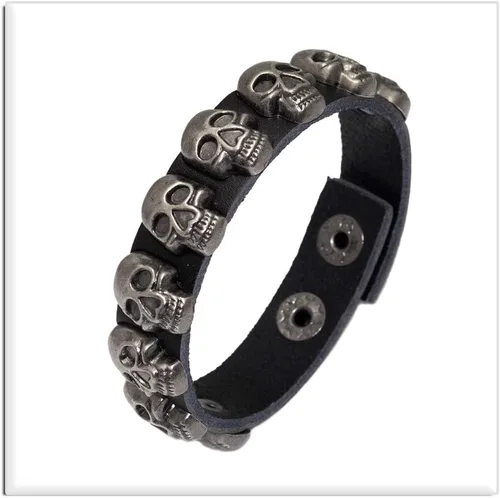 Miniatura 3 de Xusamss Pulsera de cuero con hebilla de aleación punk rock, muñeca de 7.5 pulgadas
