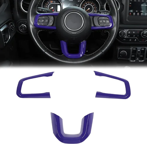 Miniatura 10 de CheroCar JL JT - Fundas de volante de fibra de carbono para Jeep Wrangler JL 2018-2025+, para Jeep Gladiator JT 2020-2025+, accesorios interiores