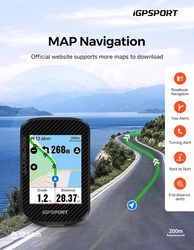 Miniatura 6 de iGPSPORT BSC300T Ordenador de bicicleta inalámbrico GPS, navegación GPS con pantalla táctil, mapas sin conexión, advertencia fuera de ruta