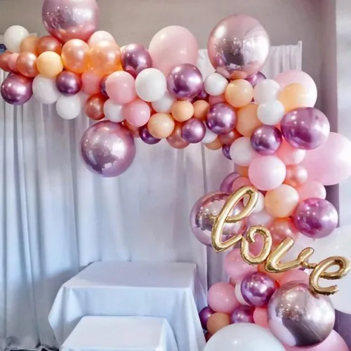 Miniatura 8 de Globos metálicos grandes de oro rosa de 15 pulgadas, paquete de 6 globos de tereftalato de polietileno, guirnalda de globos, globos de aluminio