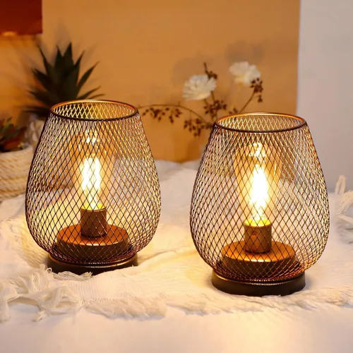 Miniatura 10 de JHY DESIGN Linterna LED de jaula de metal, funciona con pilas, luz de acento inalámbrica con LED, ideal para bodas, fiestas, patio, eventos
