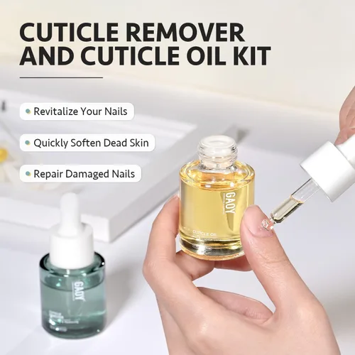 Miniatura 2 de Kit de Cuidado de Cutículas GAOY - Aceite de Cutículas y Removedor de Cutículas, 20ml 2 Piezas Nutre y Suaviza la Cutícula, Promueve el Crecimiento