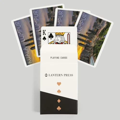 Miniatura 6 de Lantern Press Kuala Lumpur, Malasia, Skyline at Sunset (52 cartas de juego, baraja de cartas de tamaño póker con comodinos)