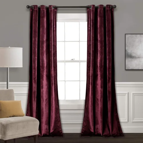 Miniatura 29 de Lush Decor Prima Velvet Sólido - Par de paneles de cortinas para ventana con ojales de filtrado de luz, 95" L x 38" A, Negro