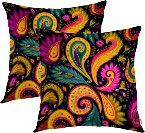 Miniatura 8 de Batmerry Flowers with Stems Throw Pillow Covers, Beautiful Floral Decorative Pillow Covers Digital Printing Blended for Couch Sofa Bed Invisible