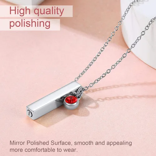 Miniatura 244 de FindChic Collares personalizados con urna para cenizas, barra vertical, gato, luna, reloj de arena, garra de perro, acero inoxidable, chapado en oro