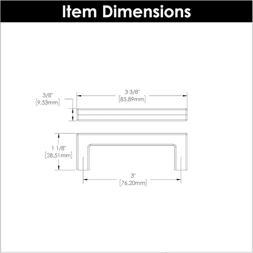 Miniatura 8 de Hickory Hardware - HH075326-BGB - Manija de la colección Skylight, 3 pulgadas de centro a centro, latón dorado cepillado.