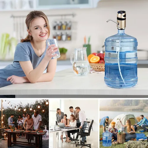 Miniatura 7 de Bomba de agua para jarra de 5 galones, dispensador eléctrico de agua de 5 galones, bomba de botella de agua de carga USB, dispensador universal