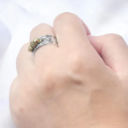 Miniatura 2 de Niqnay Feng Shui Pixiu - Anillo de mantra budista de buena suerte, amuleto de doble protección, riqueza, amor, salud, regalo para hombres y mujeres