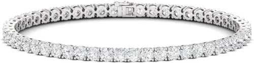 Miniatura 2 de Diamondere Pulsera de tenis de zafiro blanco natural y certificado en plata de ley 925 Pulsera de 5.49 quilates para mujer, longitud de 7.5