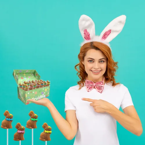 Miniatura 9 de Fruidles Paletas de conejo de Pascua, huevos de Pascua coloridos, sin grasa, envueltos individualmente (paquete de 24)