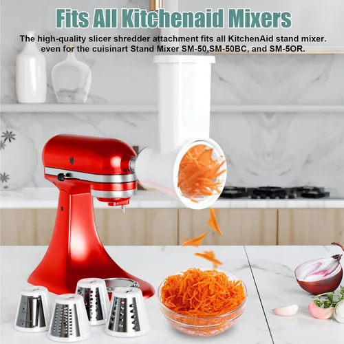 Miniatura 4 de Accesorio de corte y trituración para batidora de pie KitchenAid, rallador de queso para KitchenAid, ensaladera, molinillo de especias, apto