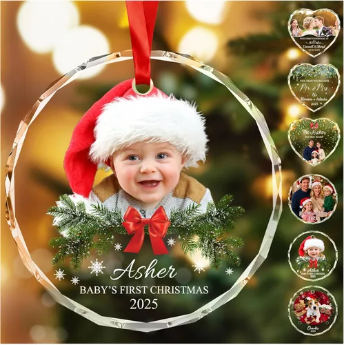 Miniatura 8 de Adornos de Navidad Personalizados Personalizados con Foto y Texto para Decoraciones de Árbol de Navidad, Regalos