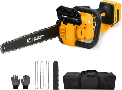 Motosierra eléctrica sin escobillas de 12 pulgadas, herramienta inalámbrica solo para batería Dewalt de 20 V/60 V con engrasador automático y