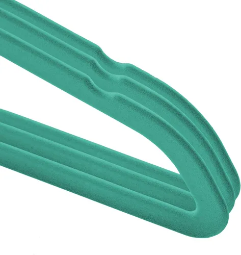 Miniatura 3 de Casafield 50 perchas de terciopelo para niños, tamaño de 14 pulgadas, color verde azulado
