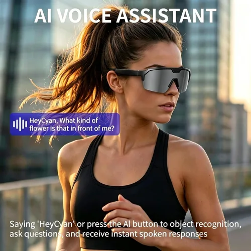 Miniatura 3 de Lentes inteligentes con inteligencia artificial con cámara, gafas de grabación de video con antivibración, gafas de sol inteligentes con Bluetooth