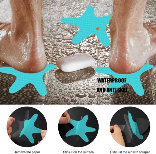 Miniatura 5 de Secopad Calcomanías antideslizantes para ducha, 24 calcomanías adhesivas de seguridad para tina con raspador de primera calidad para bañera, ducha