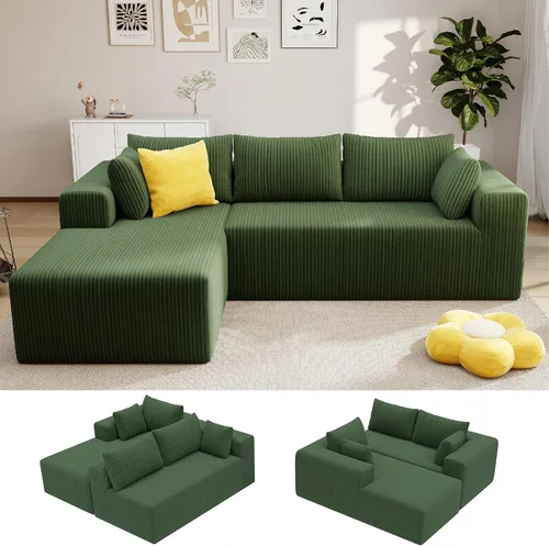 Miniatura 6 de Sofás deshuesados de 135 pulgadas para sala de estar, sofá nube en forma de L con diván de gran tamaño, sofá modular modular con asiento profundo