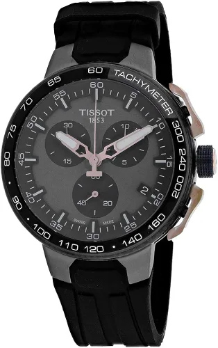 Tissot T-Race Cycling - Caja de acero inoxidable 316L para hombre con revestimiento PVD negro y oro rosa reloj de cuarzo suizo con correa de