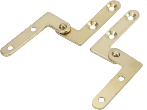 Miniatura 4 de T Tulead Bisagras de pivote de puerta en forma de L, bisagras de puerta ocultas de cobre, bisagras doradas de ventana de gabinete de 180 grados