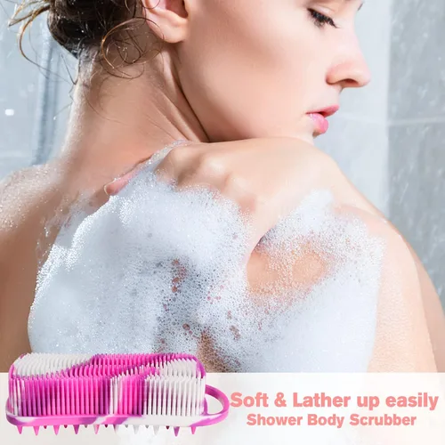 Miniatura 6 de Limpiador corporal de silicona, esponja para mujer, limpiador de ducha suave y exfoliante para baño, gel de goma para limpieza profunda, exfoliante