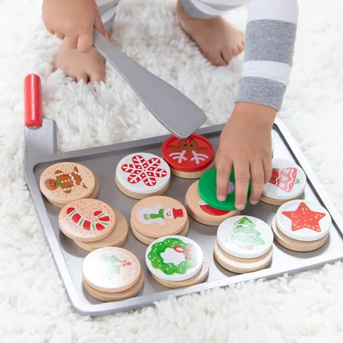Miniatura 4 de Melissa & Doug, juego para cortar y hornear galletas de Navidad de madera