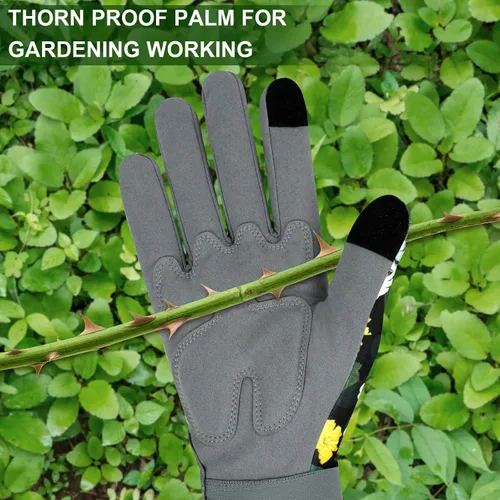 Miniatura 6 de Guantes de jardinería para mujer, de cuero resistente, a prueba de espinas, guantes de trabajo para mujer ColorF