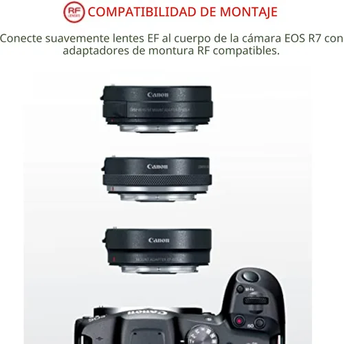 Miniatura 7 de Canon Cámara sin espejo EOS R7 (solo cuerpo), cámara híbrida, sensor CMOS de 32.5 megapíxeles (APS-C), video 4K, para deportes, acción, creadores