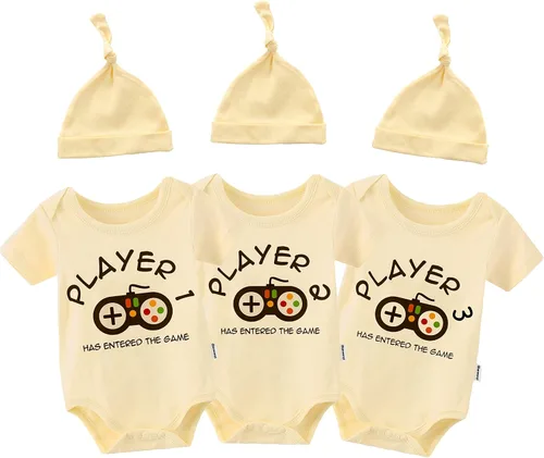 Trillizos para bebé, 1 jugador, 2 jugadores, 3 recién nacidos, ropa unisex para bebé, mameluco para niña