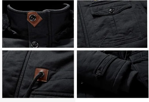 Miniatura 7 de CRYSULLY - Abrigo de invierno con capucha extraíble para hombre