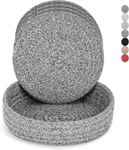Salvamanteles para platos calientes, ollas y sartenes, almohadillas calientes con cesta de almacenamiento, soportes para ollas para cocina, tapete