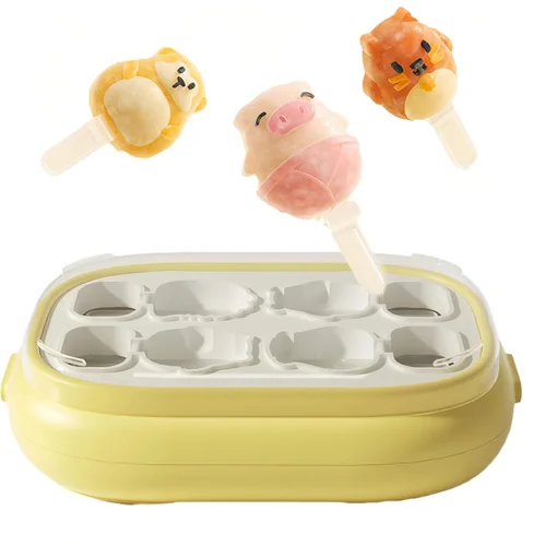 Miniatura 5 de Juego de 4 moldes para paletas de helados, accesorios de cocina para hacer helados, fácil liberación, reutilizable, de silicona, sin BPA, para Rosado