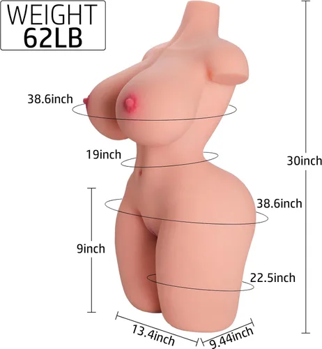 Miniatura 2 de Muñeca sexual BBW de 62 libras para hombres, muñecas sexuales súper gordas de tamaño real con tetas enormes y culo apretado, suave TPE realista