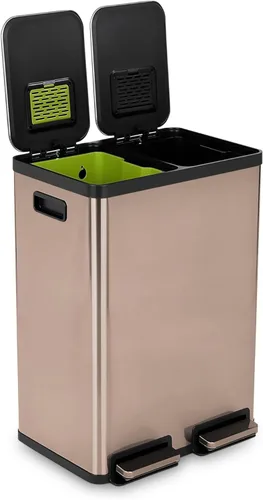 Miniatura 9 de SIMPLI-Magic - Cubo de basura de 16 galones (60L) con dos compartimentos, cubeta de basura para cocina con contenedores para residuos y reciclaje
