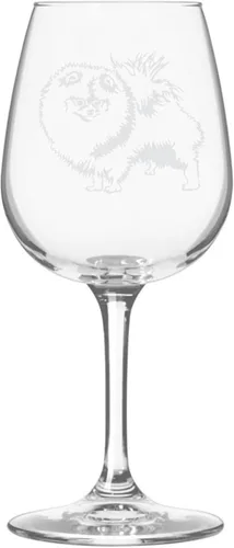 Miniatura 121 de Copa de vino de 12.75 onzas con diseño de perro grabado